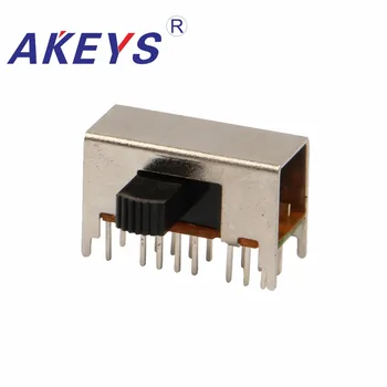 

10PCS SK-43D03 4P3T Four pole three throw handle heights 7.0mm slide switch side insert 16 pin with 4 fixed pin