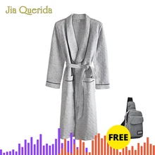 Банные халаты, мужское кимоно, халат, двухсторонний, хлопок, зимний халат, длинный рукав, ночная рубашка с отворотом, элегантный, с тиснением, Халат