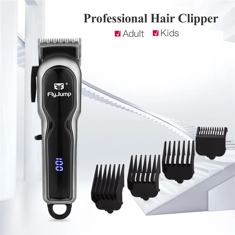 Barber LCD Hair Trimmer Rechargeable Waterproof Men's Hair Clipper Machine Cordless Household Cutter with Combs Gift Box