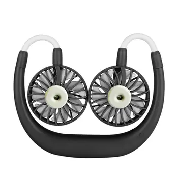

USB Hanging Neck Fan Air Mister Humidifier Mini Cooling Fan with Colorful Light