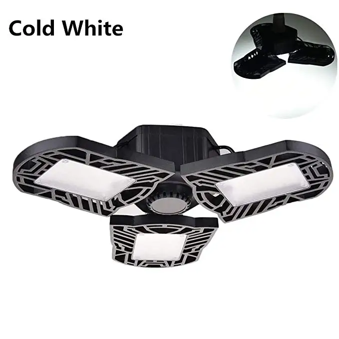 

80W Deformable LED Garage Light Garage Lamp E26/E27 Ceiling Light Factory Warehouse Industrial Lighting, 8000LM IP65 Waterproof