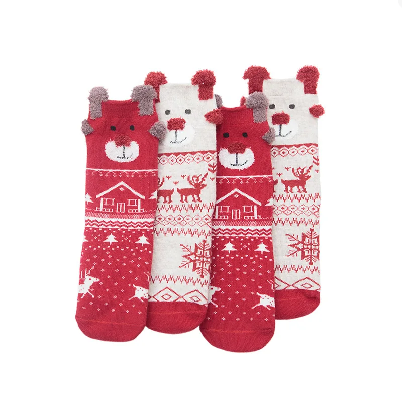 3 пары детских носков; Рождественский Подарочный комплект; милые носки для мальчиков и девочек с героями мультфильмов; красные детские зимние рождественские носки с коробкой