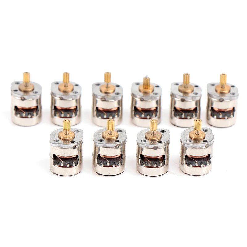 10PCS DIY 8mm 2-phase 4-wire Stepper Motor Miniature Stepper with 9 Teeth Gear 