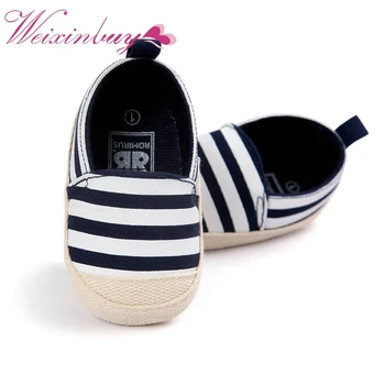 

New Hot Kids Stripes Anti-Slip Sneakers Soft Bottom Shoes Baby Boys Girls First Walkers Toddler Breathable Casual Shoes