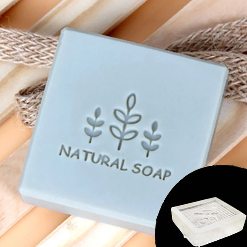 Handmade Custom Personalized Soap Stamp Mold, Mini DIY Natural Leaf Plants Patterns, Organic Glass Soap Chapter, Acrylic Chapter