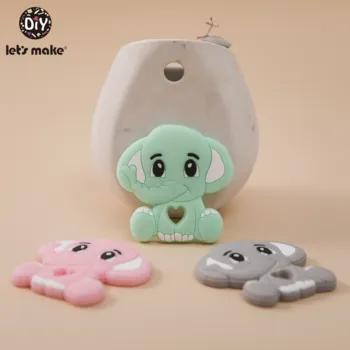 

5PC/ 1PC Elephant Silicone Baby Teether Animal Food Grade Silicone Rodents Chewable Toys Baby Products Tiny Rod Kids Toys