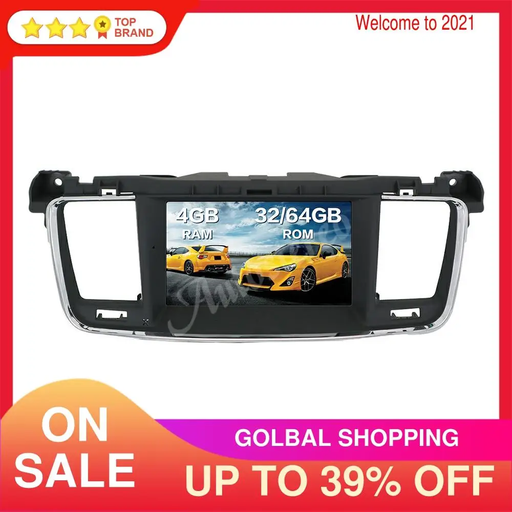 Новейший Android 10 автомобильный dvd-плеер gps-навигация радио стерео для PEUGEOT 508 2011 2012