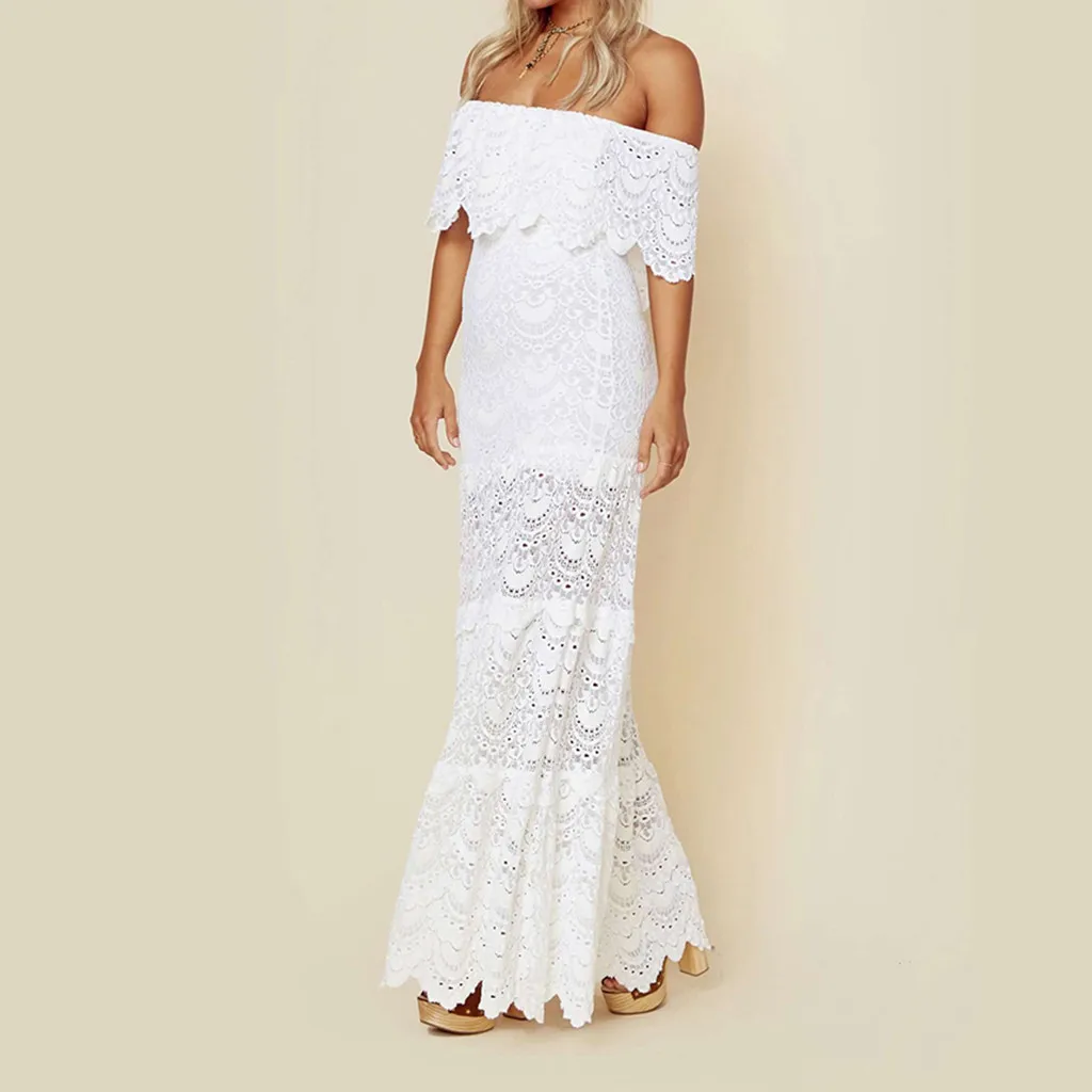 Лето белое платье без рукавов сексуальное облегающее платье Элегантное Длинное Платье с вышивкой кружевные платья Vestido Прямая поставка 90