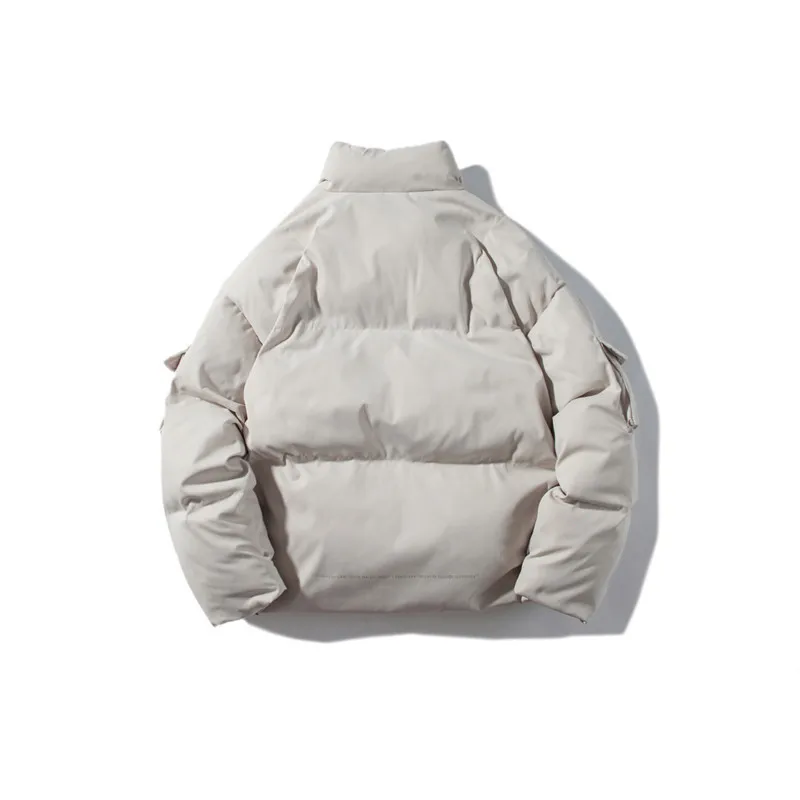 Japanese-style Men'S Wear Winter New Style Popular Brand Solid Color down Coat Thick Warm Stand Collar Cotton Coat Cotton-padded