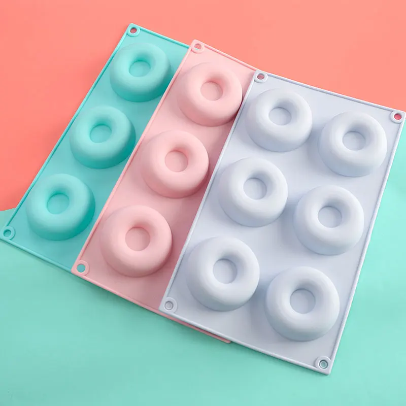 

6-Cavity Silicone Dount Mould Baking Pan Non-Stick Mold Dishwasher Decoration Tools Baking Nonstick Heat Resistant Reusable