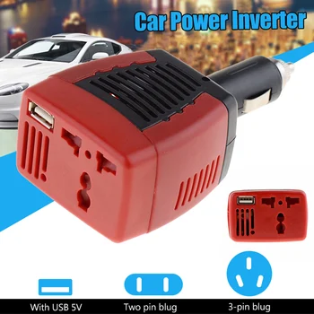 

Car Power Inverter USB 2.1A 150w DC 12V AC 220V 50±2HZ Converter Adapter with Cigarette Lighter Car Charger for Mobile Phone La