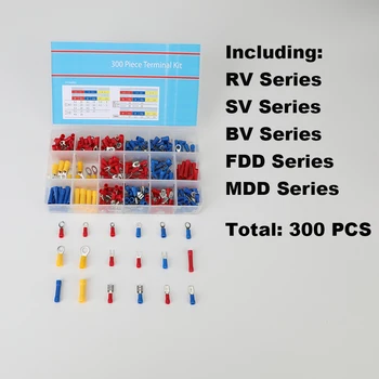 

Free Shipping 300pcs Crimp Terminal Connector Assortment Kit Insulated Cord Pin End Terminal Ferrules Kit Set