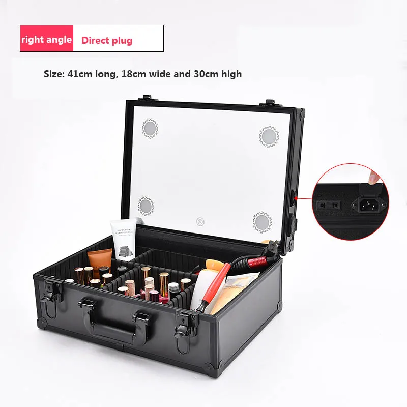 Suitcases Makeup Case Beauty Manicure Suitcase Travel Women's Cosmetic Organizer Luggage Boxes With LED Lamp Storage Toolbox