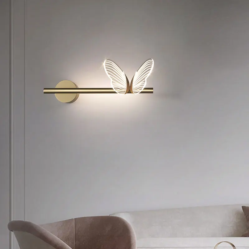 Modern Butterfly LED Wall Lamps Indoor Lighting Wall Sconces Light Fixture For  Bedroom Bedside Living Room Home Decor