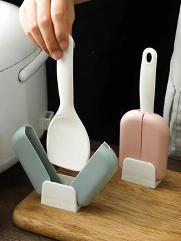 

1PCS Rice Spoon Storage Racks Rice Spoon Stand-Up Automatic Opening And Closing Dust Cover Set Hanging Kitchen gadgets tools