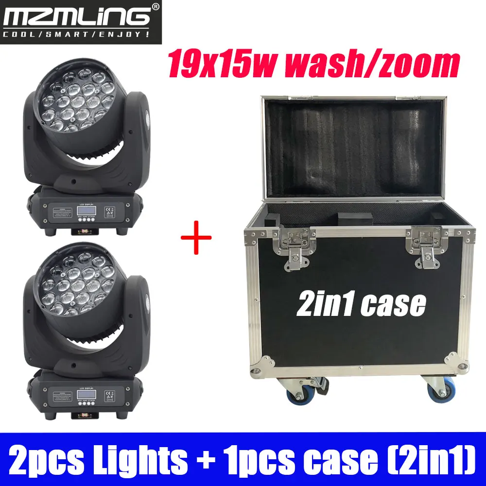 2 шт. светильник s + 1 F чехол 19x15 Вт RGBW 4в1 для мытья/масштабирования DMX512 с подвижной