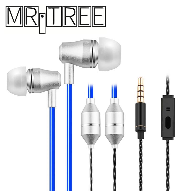 

Top Silver metal In-ear earphone 8 colors air tube 3.5mm Stereo Noise Reduction headset with mic for iphone 6 6S plus music play