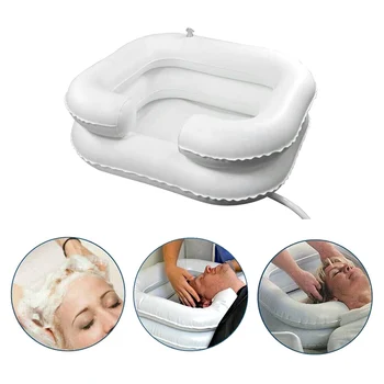 

Inflatable Hair Washing Basin Portable Shampoo Tray With Drain Tube Handicap Bed Rest Aid Use Salon Treatment Hairdressing Tool