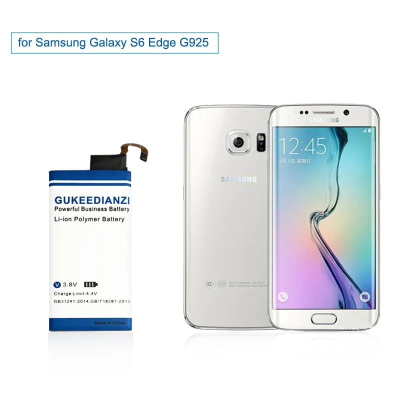 Аккумулятор gukeedianzi для samsung Galaxy S6 край G925 G925F G925I G925A G925T G925V G925P G925S G9250 EB-BG925ABE 2600 мА-ч