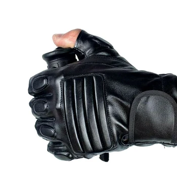 

Brand New Fashion Men's Half Finger Leather Gloves Driving Unlined Fingerless Fitness Gloves Protective Gloves