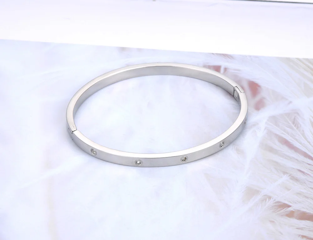 YiKLN Mode Runde Zirkonia Armbänder Für Frauen Männer Gold Silber Farbe Metall Klassische Armband Party Täglichen Schmuck YB19062 – Detail 10