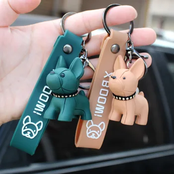 

New Creative Law Dog Cartoon Keychain Cute Bulldog Shiba Inu Doll Key Chain Female Bag Pendant Lovers Accessories Charm Gifts