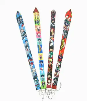 

120 PCS My Hero Academia Boku no Hero Academia key lanyards id badge holder keychain straps for mobile phone Free Shipping