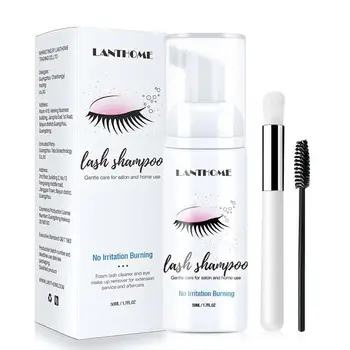 

50ml Eye Lash Cleaning Foam Pump Design No Stimulation Clean Brush Makeup Extensions Eyelash Eyelash Shampoo Extension Kit