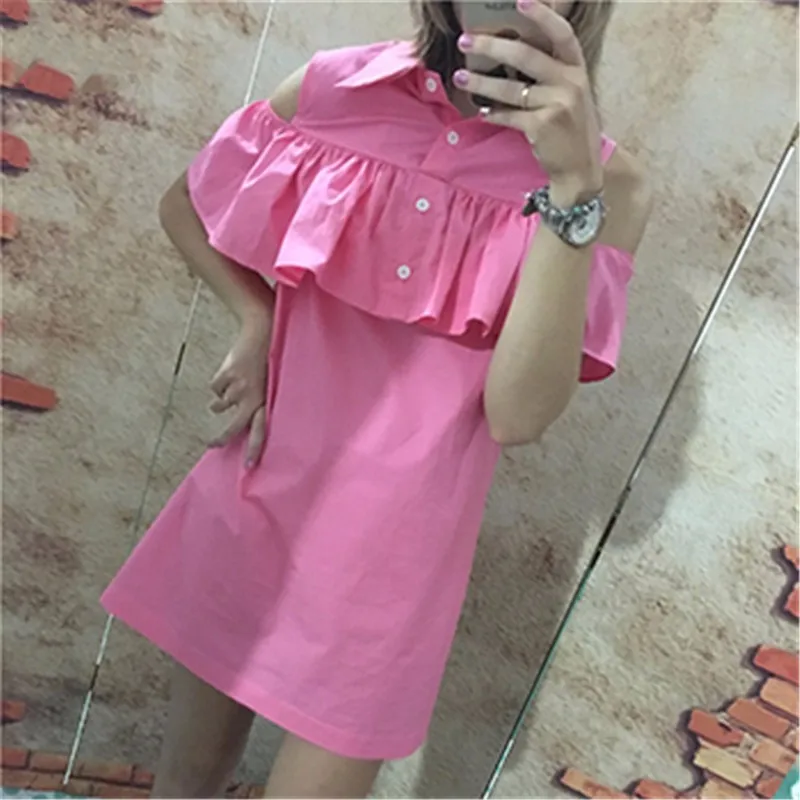 

2019 vestido mujer Sleeve Ruffle Dress Layered Flounce Party Dress Women Summer Mini Slim Beach Dress