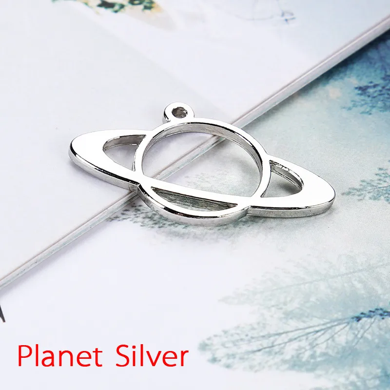 Planet 5 шт. новые ювелирные изделия металлическая рамка полые планеты УФ Рамка кулон открытая гнездовая оправа УФ Смола ювелирные изделия DIY - Цвет: Planet