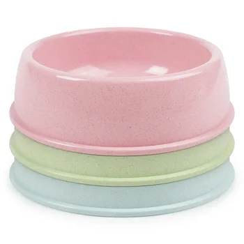 

Pet Dog Feeders bowl Candy color plastic stable thickened food container basin round For Cats Dogs Water Food Feeding Supplies