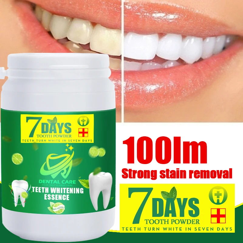 Tooth whitening tooth powder 100g, remove smoke stains, coffee stains, tea stains, freshen bad breath, oral hygiene, dental care