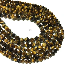 Natural Stone Tiger Eye Tiger's Eye Beads Faceted Round Loose Beads 6 8 10mm Gemstone Healing Energy Jewelry Necklace Bracelet