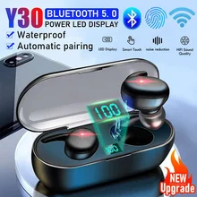 TWS Wireless Bluetooth 5 0 Smart Fingerprint Touch Headphone Headset With Charging Box HIFI Mic Active Noise Cancelling Headset