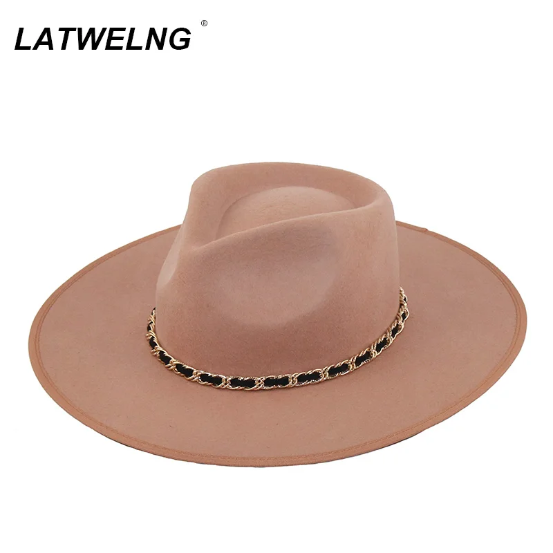 New Metal Chain Fedoras Hat For Women 