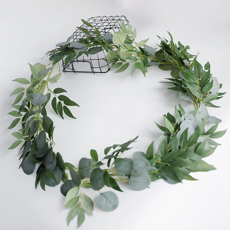 JAROWN Artificial Eucalyptus Vine Home Decoration Willow Leaf Rattan Plants Wall Hanging DIY Garland Wedding Decor Garden Sztuczne Kwiaty (12)