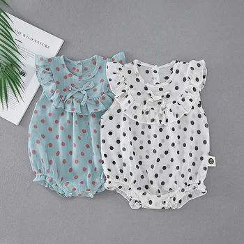 

New Newborn Baby Girl Clothing BABY Jumpsuit Dot Printed Princess Chiffon Lovely Romper Infant Bodysuit Outfit Clothes for 0-18M