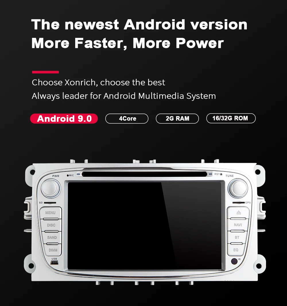 Sale 2din Android 9 Car Radio Multimedia For Ford Focus 2 3 mk2 Mondeo 4 Kuga Fiesta Transit Connect S-C MAXGPS Navigation head unit 2