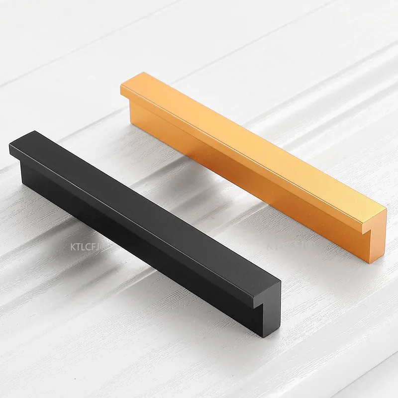 Furniture Door Handle T Bar Modern Kitchen Drawer Hardware Cupboard Cabinet Pull Gold Black Aluminum Alloy Box Knob | Обустройство