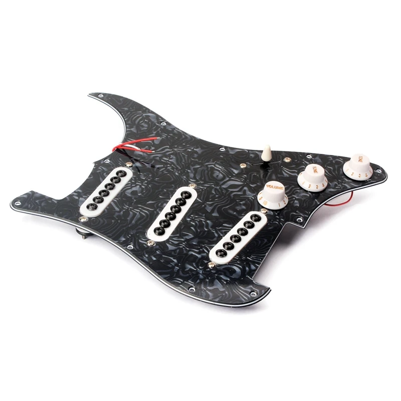 

Black Flower Sss Loaded Prewired Pickguard Scratchplate Circuit Assembly for Electric Guitar