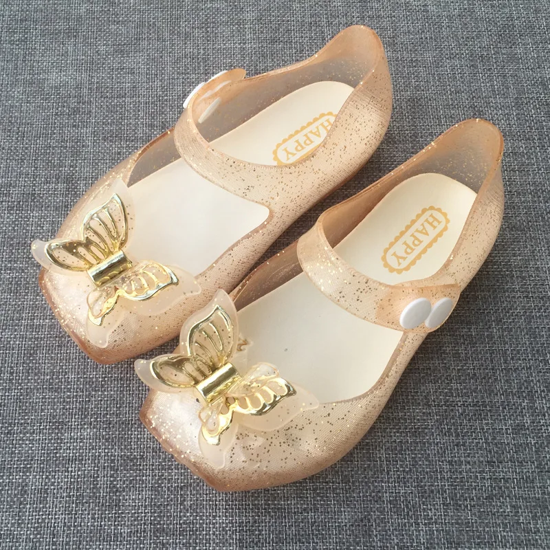 Новые осенние Melissa/Детские Балетки Нескользящие сандалии мыльницы отделанные хрусталем модные детские босоножки для девочки принцессы детская обувь