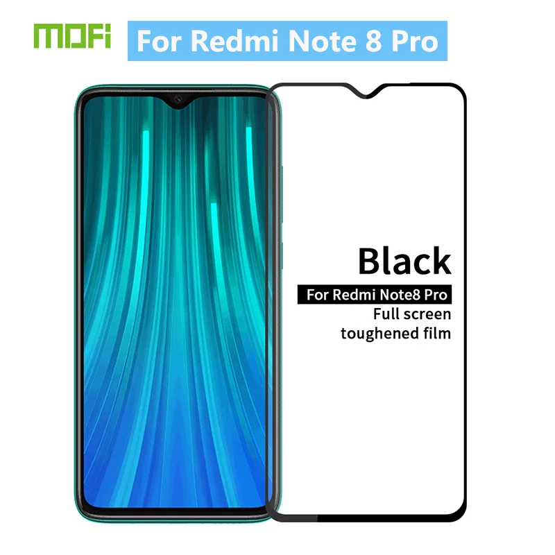 Redmi Note 8 Pro MOFi стекло для Xiaomi Redmi Note 8 Pro 9H Защитная пленка для экрана Redmi Note8 Pro - Цвет: Черный