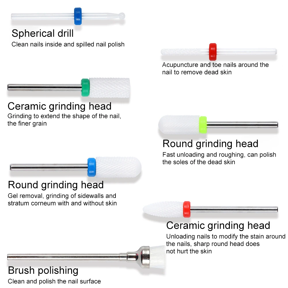 Набор фрез для маникюра набор из 7 насадок карбида вольфрама и