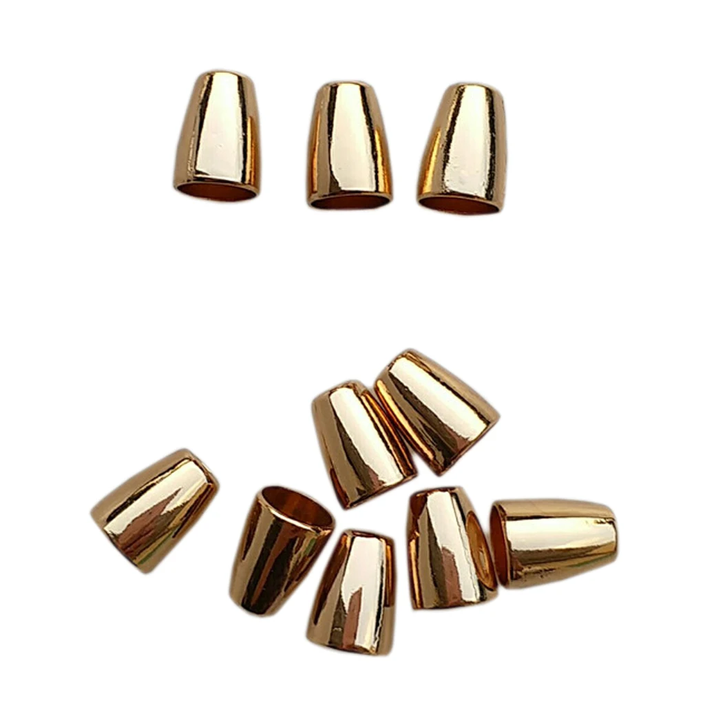 10Pcs  Metal Bell Shock Cord Ends Clothes Bag Sport wear Rope Drawstring Stop, 13.3 x 10.4mm