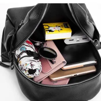 

Fashion Women Backpack Travel Shoulder Bag Ladies PU Leather Rucksack Bag Gift