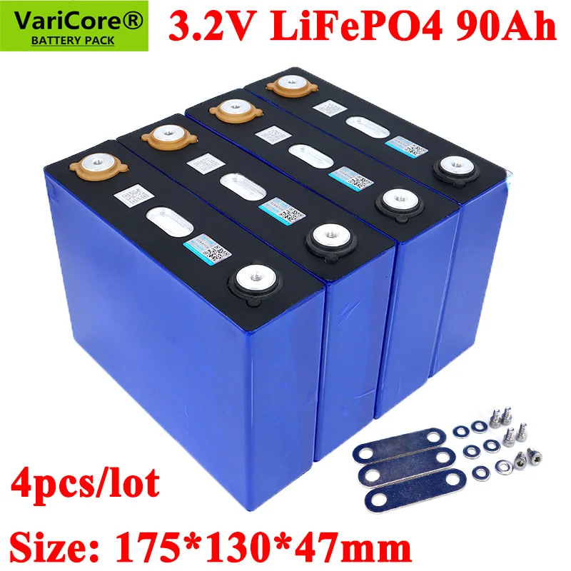 4PCS VariCore 3.2V 90Ah LiFePO4 battery can for 12V batteries Lithium-iron phospha 90000mAh Can make Boat batteries Tax Free