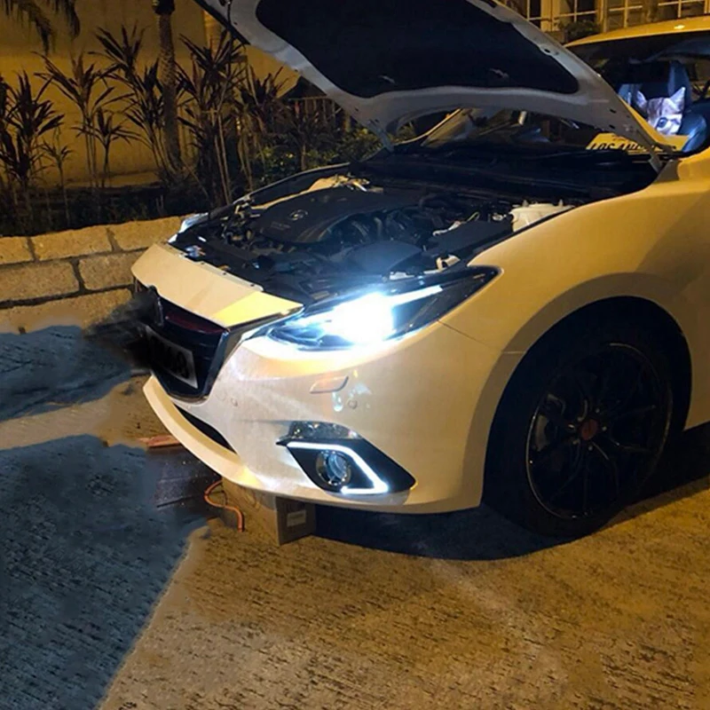 DHBH-Автомобильный мигающий 2 шт. DRL для Mazda 3 Axela светодиодный DRL дневные ходовые огни с поворотником противотуманный светильник