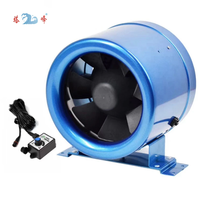 stepless rpm control Pipe fan 5 inch quiet exhaust ventilation fan kitchen hotel powerful duct fan 4 6 circular duct blower fan kitchen powerful smoke exhaust indoor silent ventilator diagonal flow booster