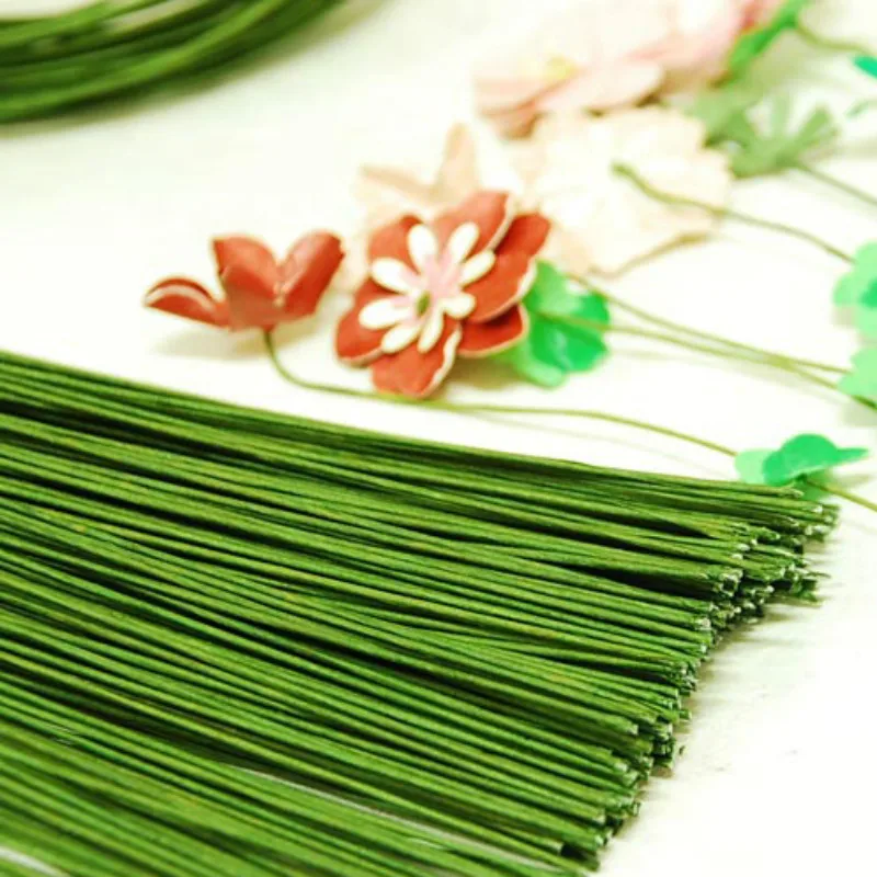 

50Pcs/Lot High Quality Paper Covered Artificial Branches Twigs Iron Wire for DIY/nylon Flower Accesso 26# 0.45mm/0.0177Inch 60CM