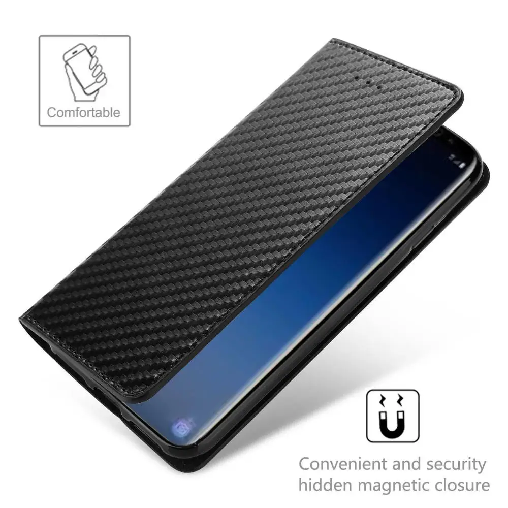 Роскошный Магнитный чехол-бумажник с откидной крышкой для huawei P30 Pro P20 P10 P9 P8 Lite P Smart mate 2010 Чехол из углеродистой кожи Nova 4E